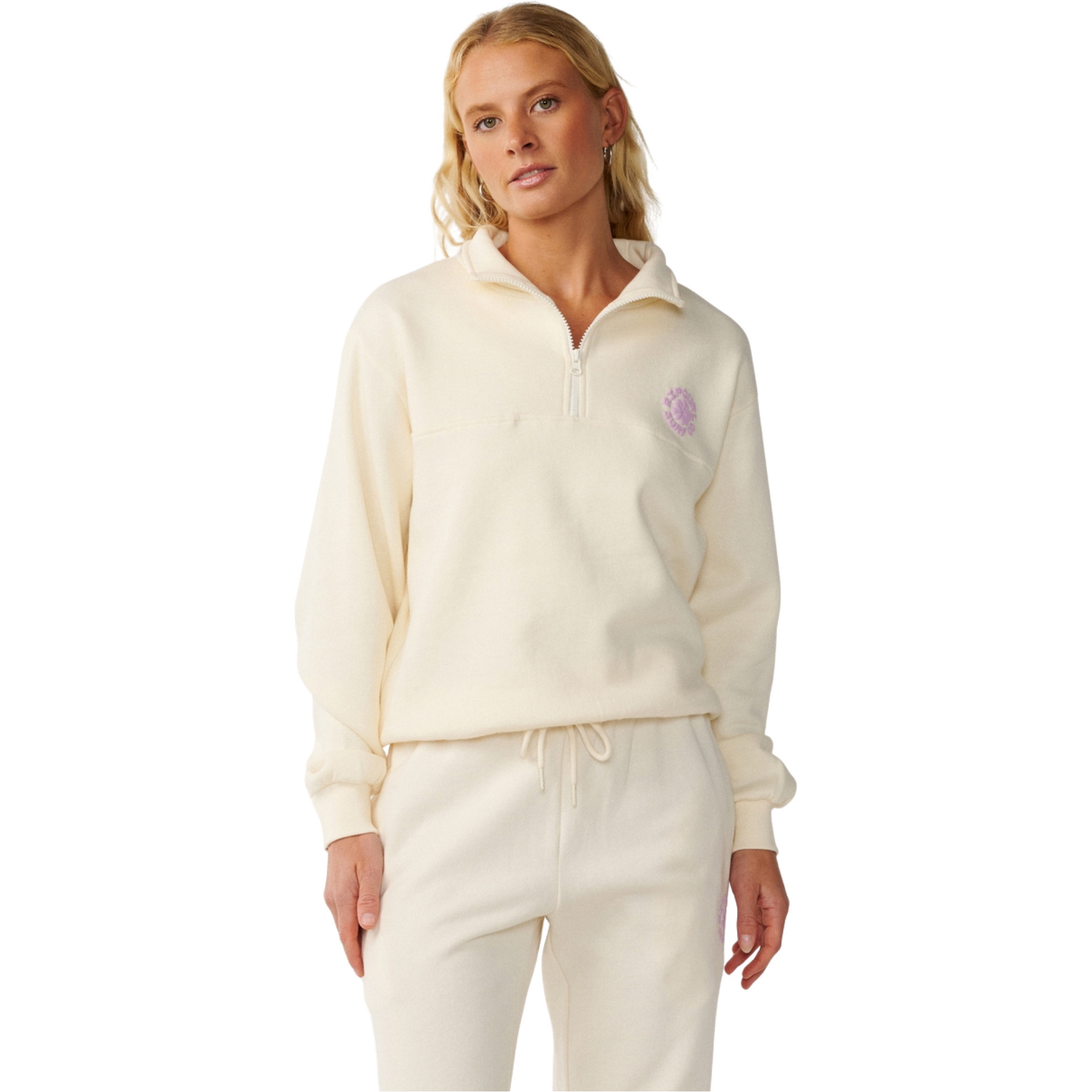 2026 Rip Curl Femmes Vague De Fête 1/2 Fermeture éclair Fleece 0ECWFL - Off White
